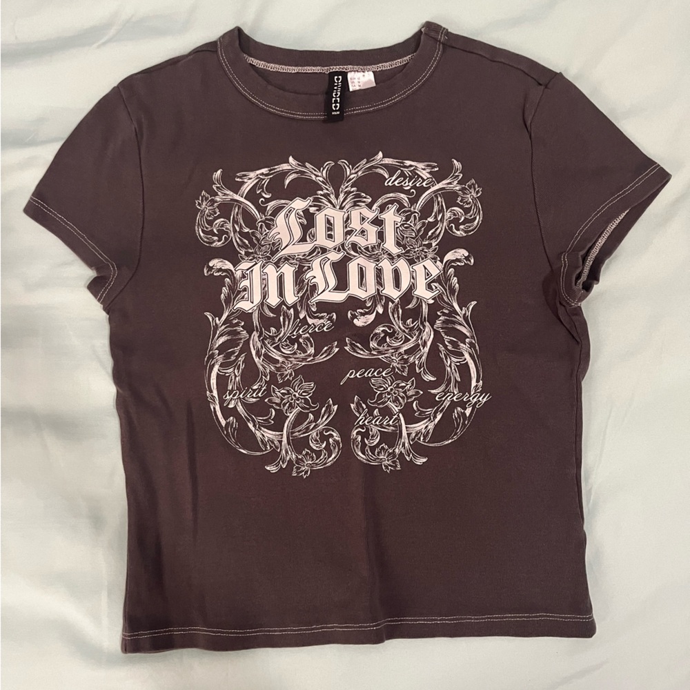 H&M Divided Graphic Tee in Dark Gray